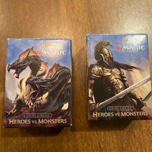 Magic the Gathering Heroes vs Monsters Dual Deck Packs (2) NWT
